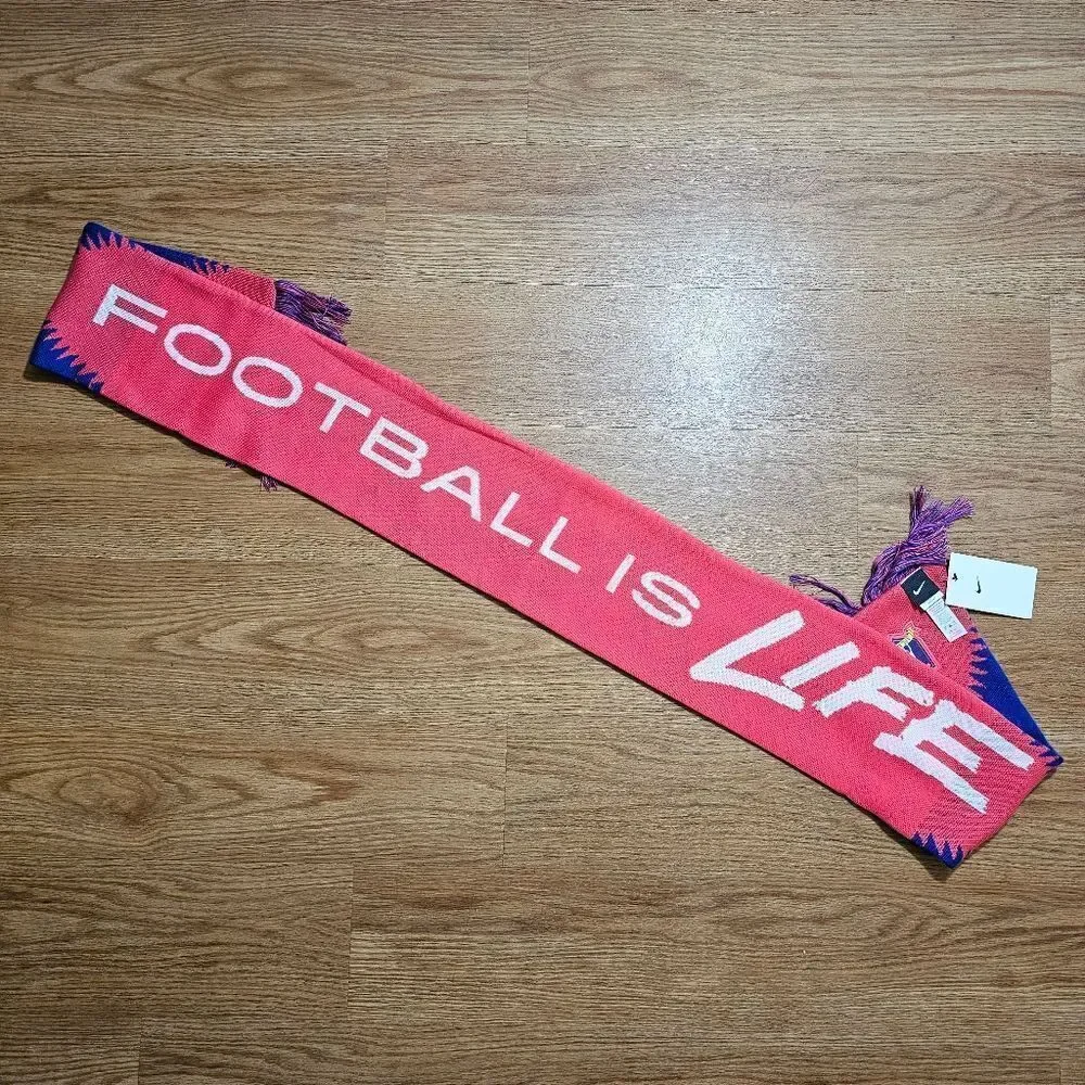 Nike A.F.C. Richmond Ted Lasso Scarf Football Is Life Swoosh Blue Red Logo New